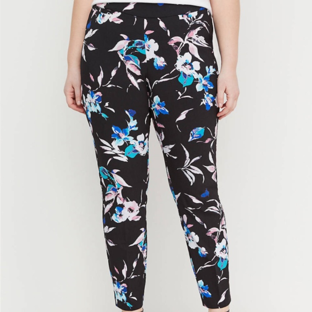 Lane Bryant Allie sexy stretch ankle pants floral